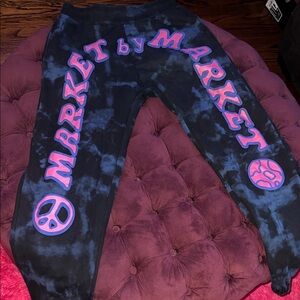 Men’s Tie-Dye Joggers - Black and Purple